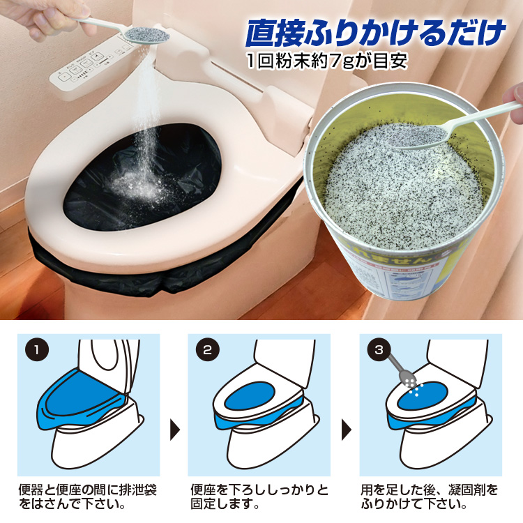 BR-350 トイレの缶詰セット（缶詰：粉末30回分+排泄袋30枚+アルミ