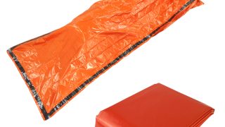 まとめ）静音防寒寝袋（オレンジ） 〔×10セット〕 KB-312 静音